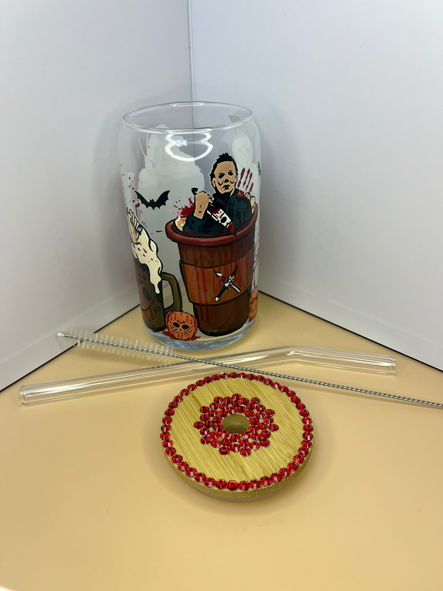 Glass Beer Can 16 oz - Horror $15.00