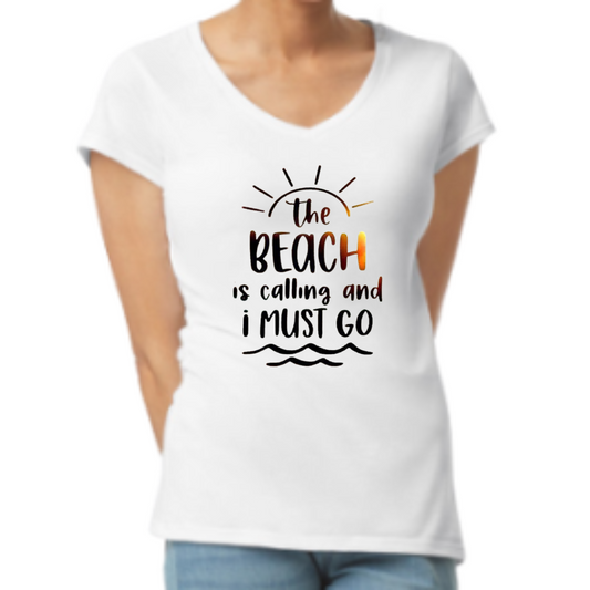 Cotton T-Shirt - The Beach is Calling