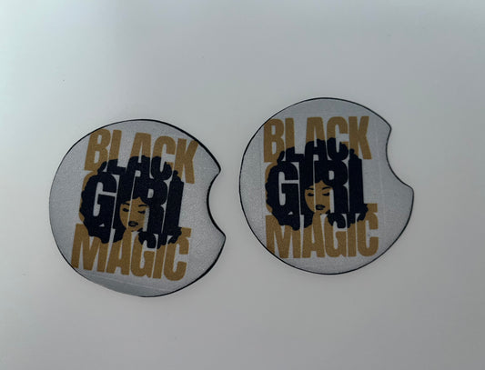 Black Girl Magic Set of Car Coasters