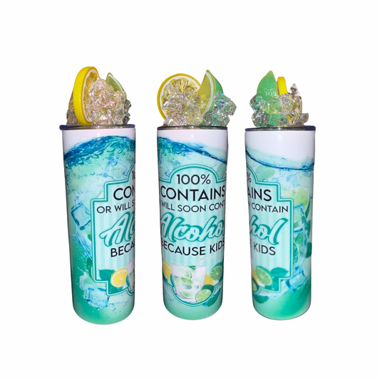 20 oz Sublimation Tumbler with Separate Top -Because Kids