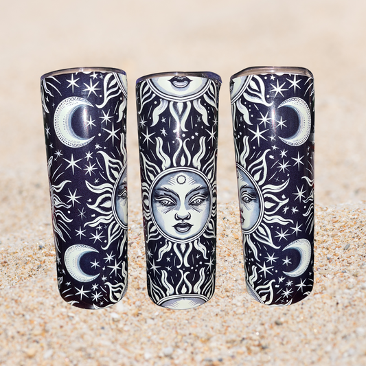 20 oz Sublimation Tumbler - Sun, Moon & Stars