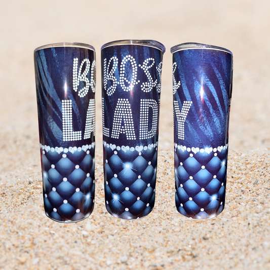 20 oz Sublimation Tumblers- Blue Boss Lady