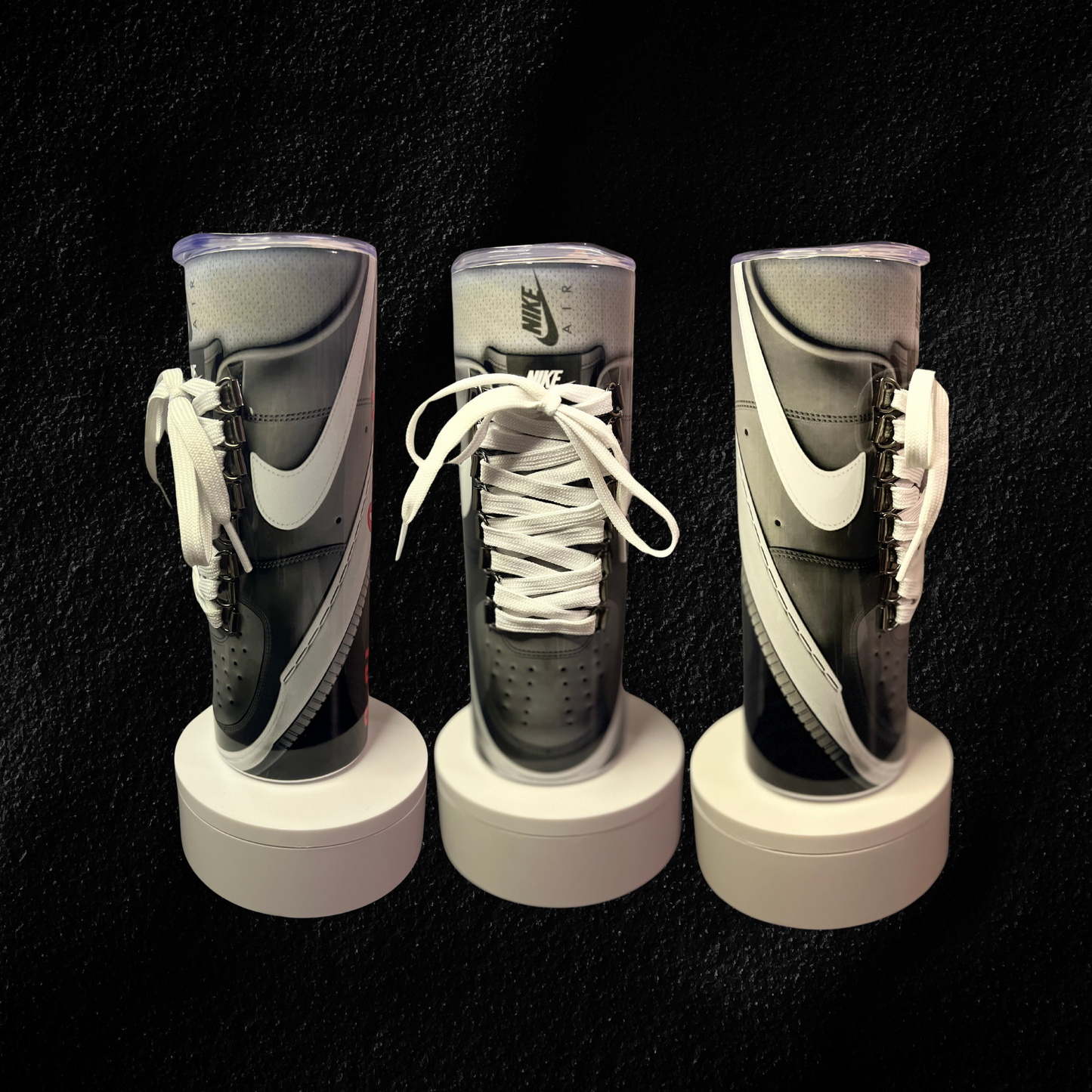 20 oz Sublimation Tumbler - Laced Up Sneaker/Black & White