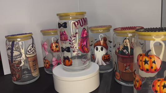 Glass Beer Can 16 oz - Pumpkin Season $15.00