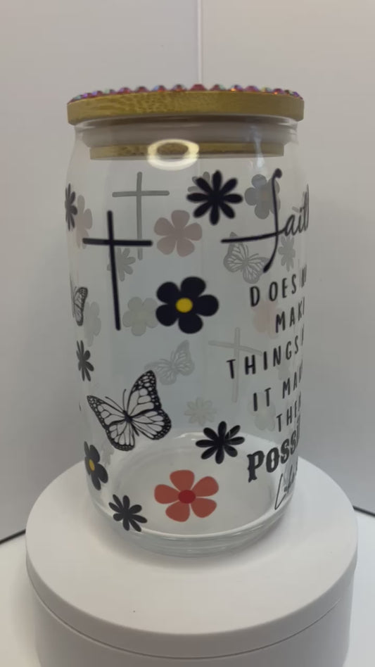 Glass Beer Can 16 oz - Faith - $15.00